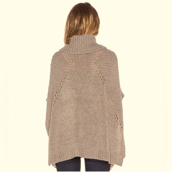 LA Made | Cream Turtleneck Poncho Sweater - Picture 5 of 8